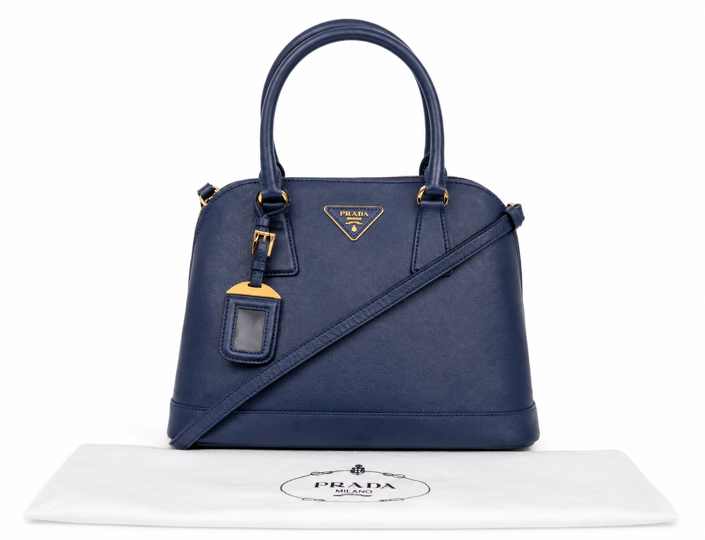 Prada Saffiano Lux Galleria Double Zip Tote handbag from the Lux D'Oré collection